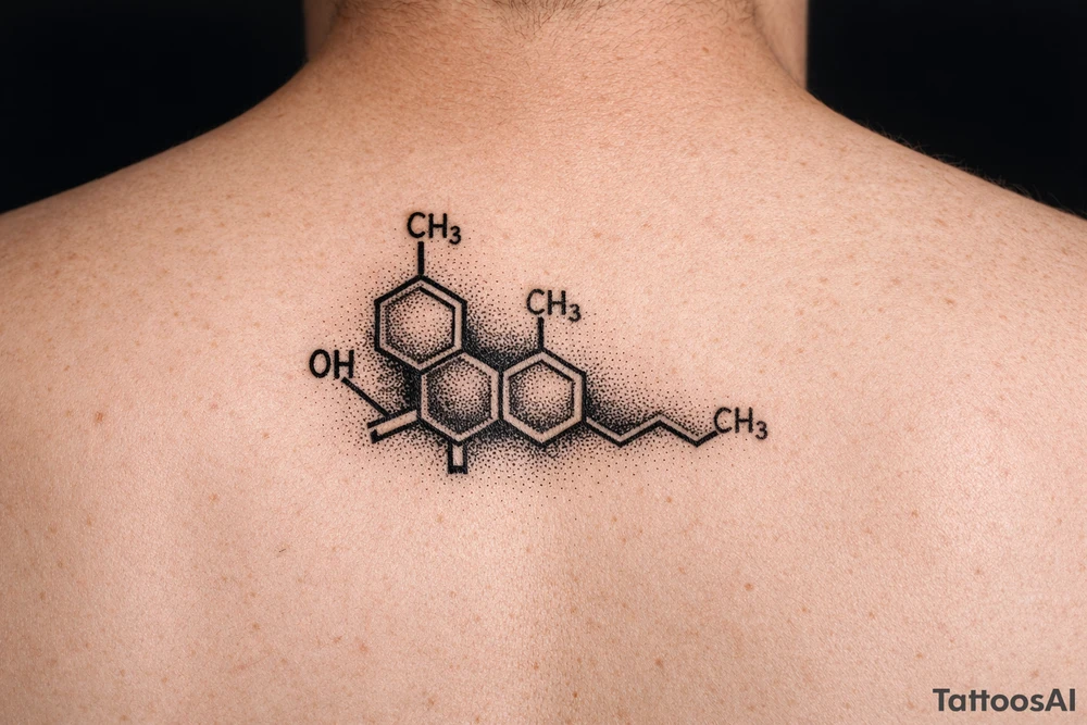 THC molecule tattoo idea