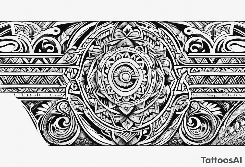 Polynesian tribal pattern forearm tattoo idea