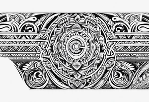 Polynesian tribal pattern forearm tattoo idea