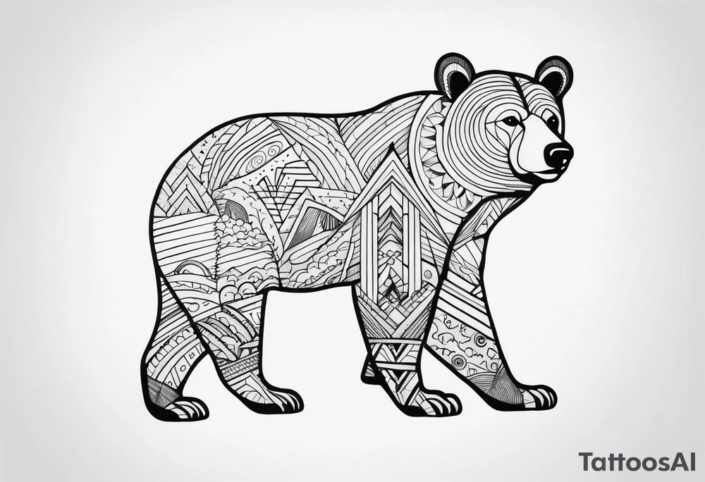 a psychedelic Bear tattoo idea