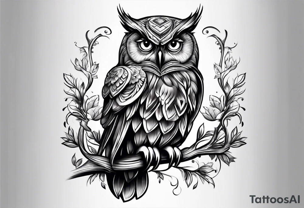 Majestic owl tattoo idea