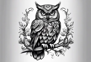 Majestic owl tattoo idea