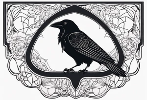 tall Raven chest facing out tattoo idea