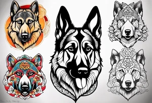 German shepherd dog tattoo idea