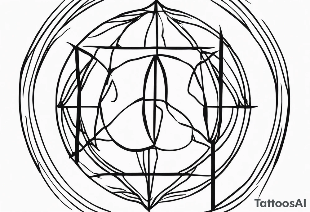 earth symbol, fire symbol tattoo idea