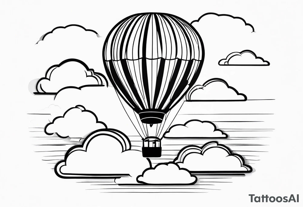 Hot air balloon in clouds. tattoo idea