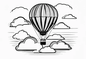 Hot air balloon in clouds. tattoo idea