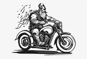 A Viking and a Pitt bull driving a motorcycle tattoo idea