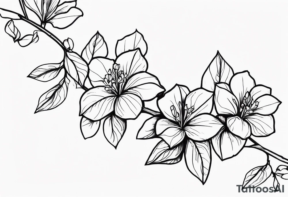 fine line bouganvillea tattoo idea