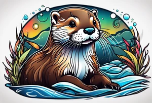 A cute otter tattoo idea