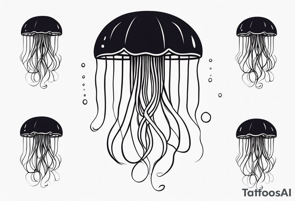 jellyfish with a small head and really long tentacles tattoo idea