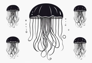 jellyfish with a small head and really long tentacles tattoo idea