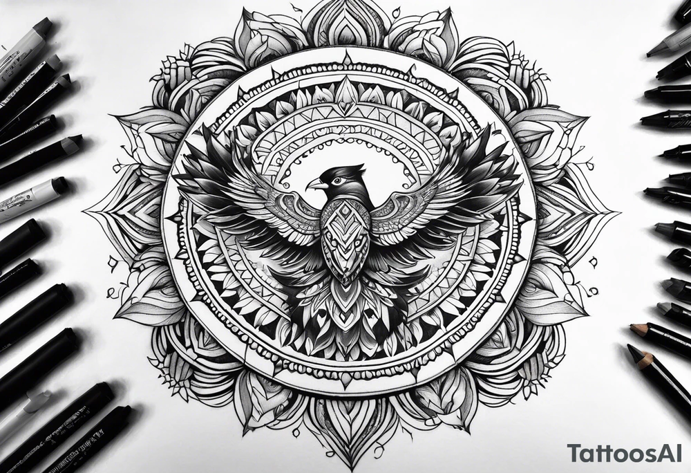 mandala, thunderbird,  heyoka tattoo idea
