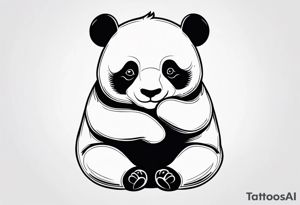 Cute pandas embracing or holding hands. tattoo idea