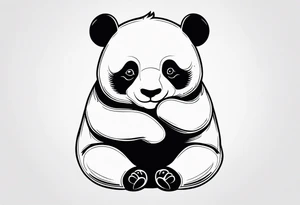 Cute pandas embracing or holding hands. tattoo idea