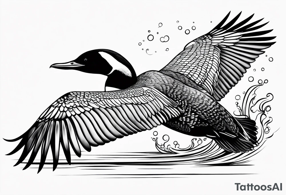 Loon taking off tattoo idea