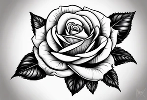One single black long stemmed rose tattoo idea