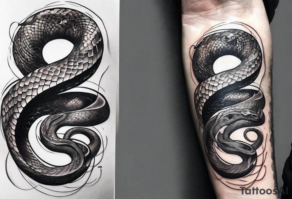 a tattoo of a writhing snake on a forearm tattoo idea
