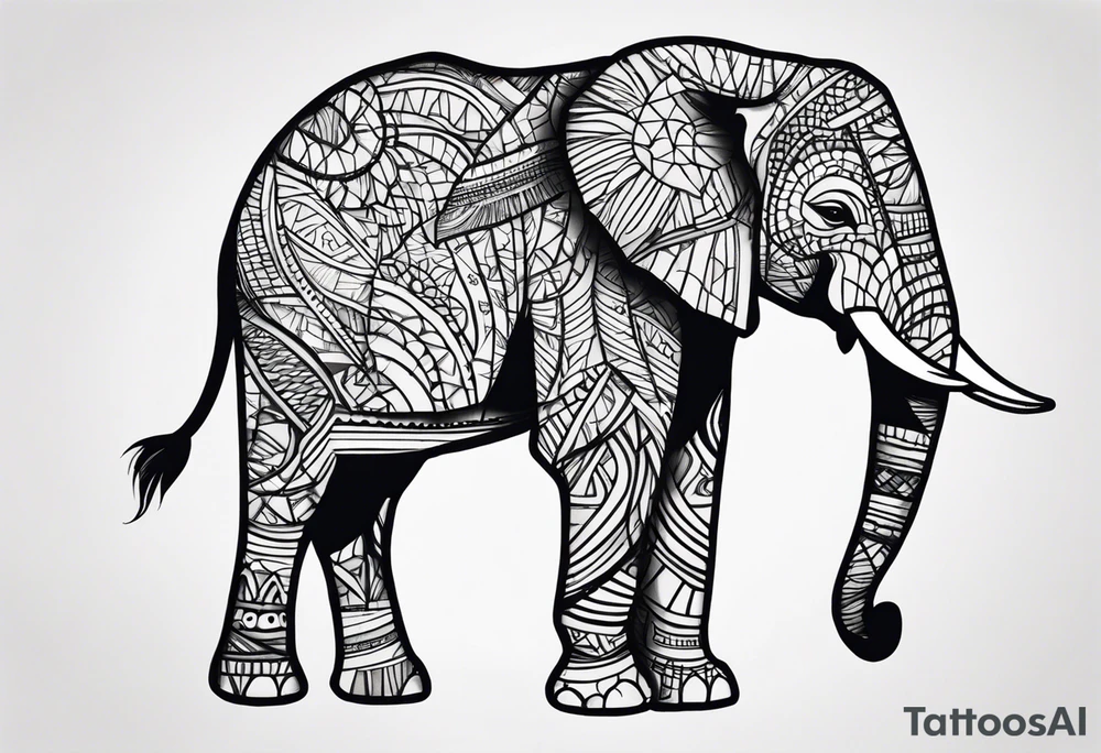 African elephant tattoo idea