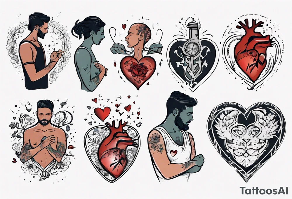man getting a tattoo on his heart tattoo idea
