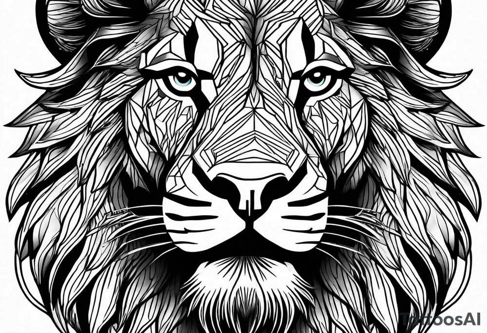 powerful majestic lion, close-up tattoo idea