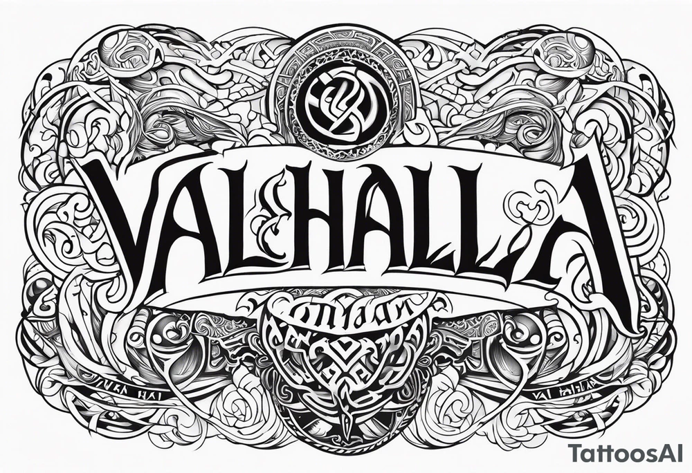 Valhalla viking gods tattoo idea