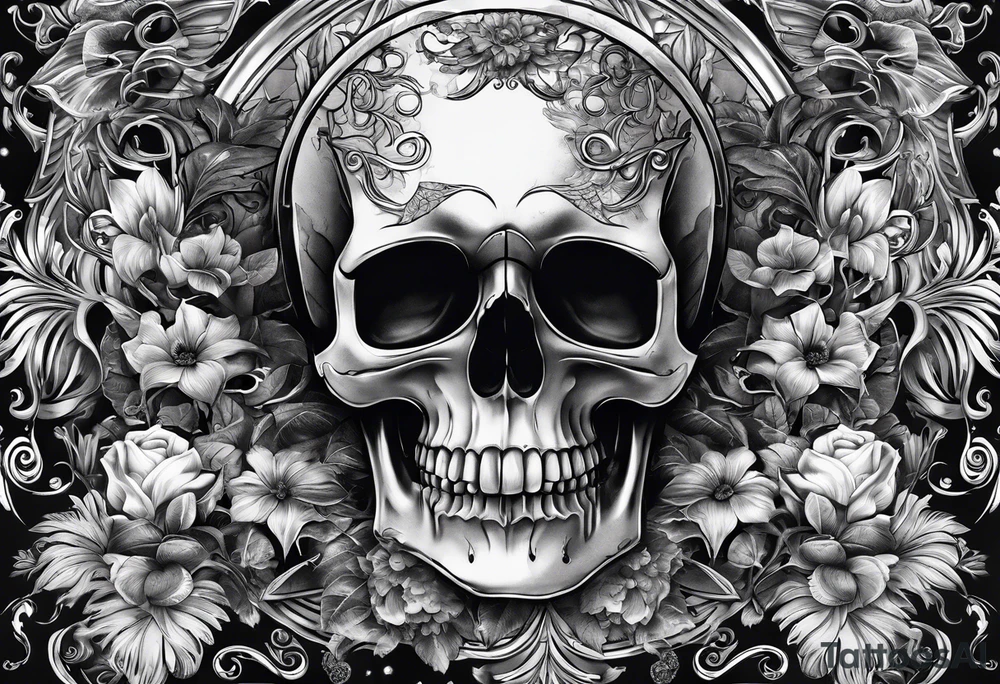 Rich life, skull, car meets, all mixed together tattoo idea
