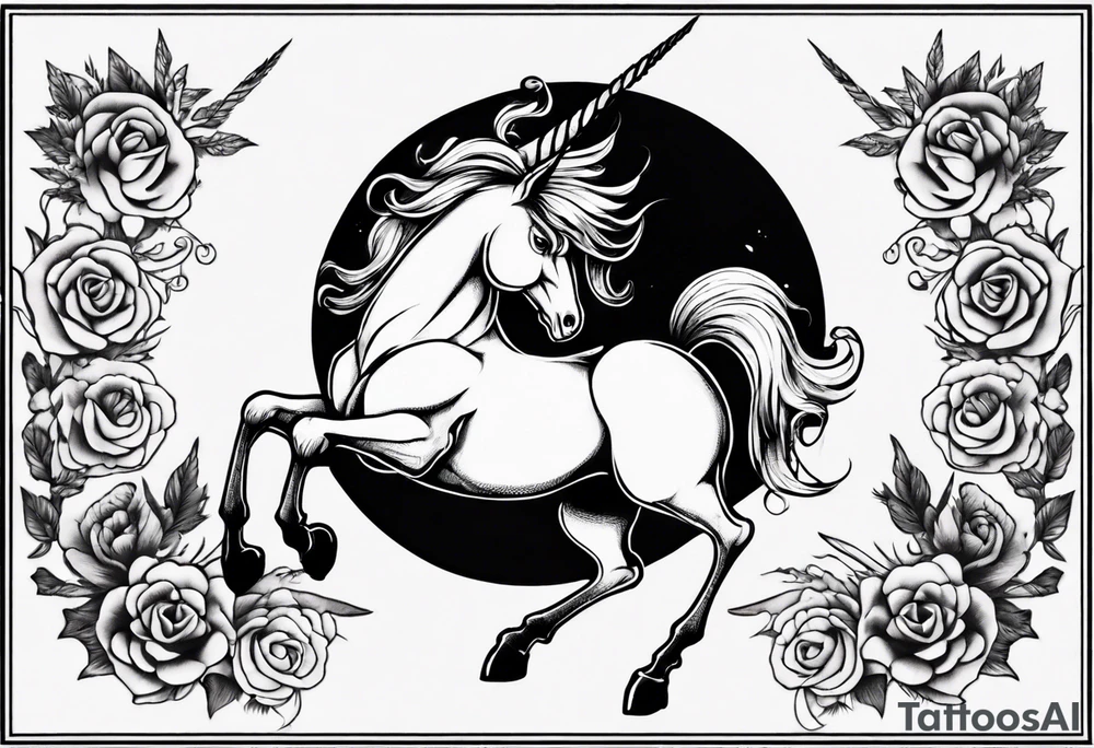 fat pegasus unicorn that looks like a rebel tattoo idea