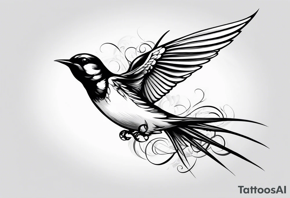 swallow simple and classic tattoo idea