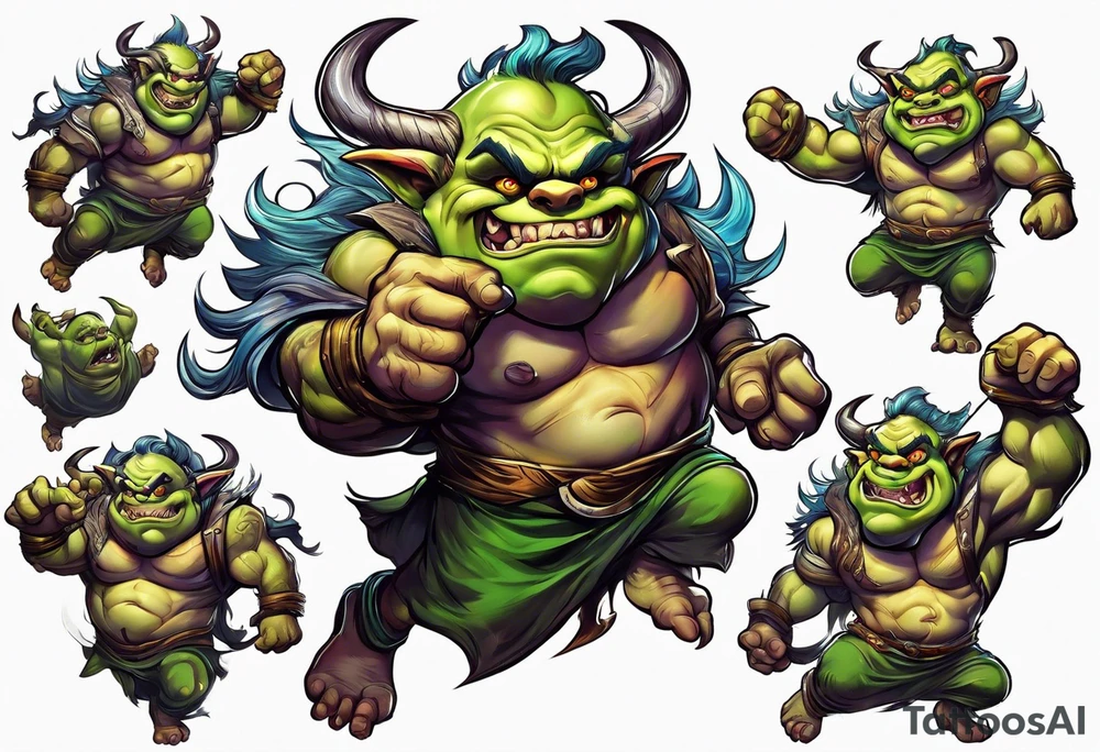 leaping ogre tattoo idea
