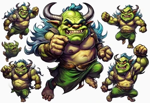 leaping ogre tattoo idea