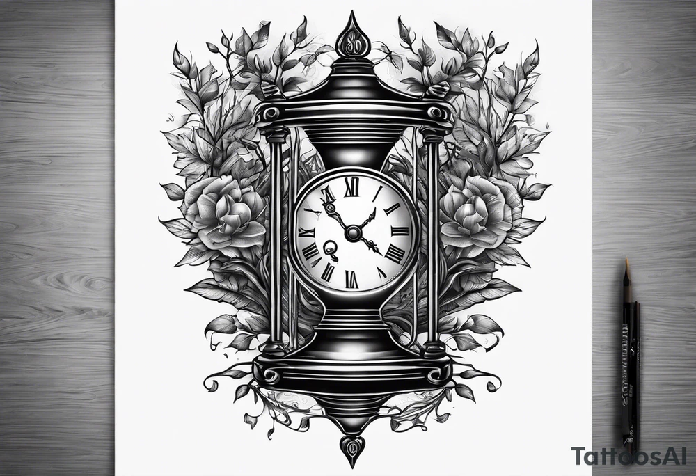 tattoo of roots wrapped around a hour glass tattoo idea