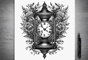 tattoo of roots wrapped around a hour glass tattoo idea