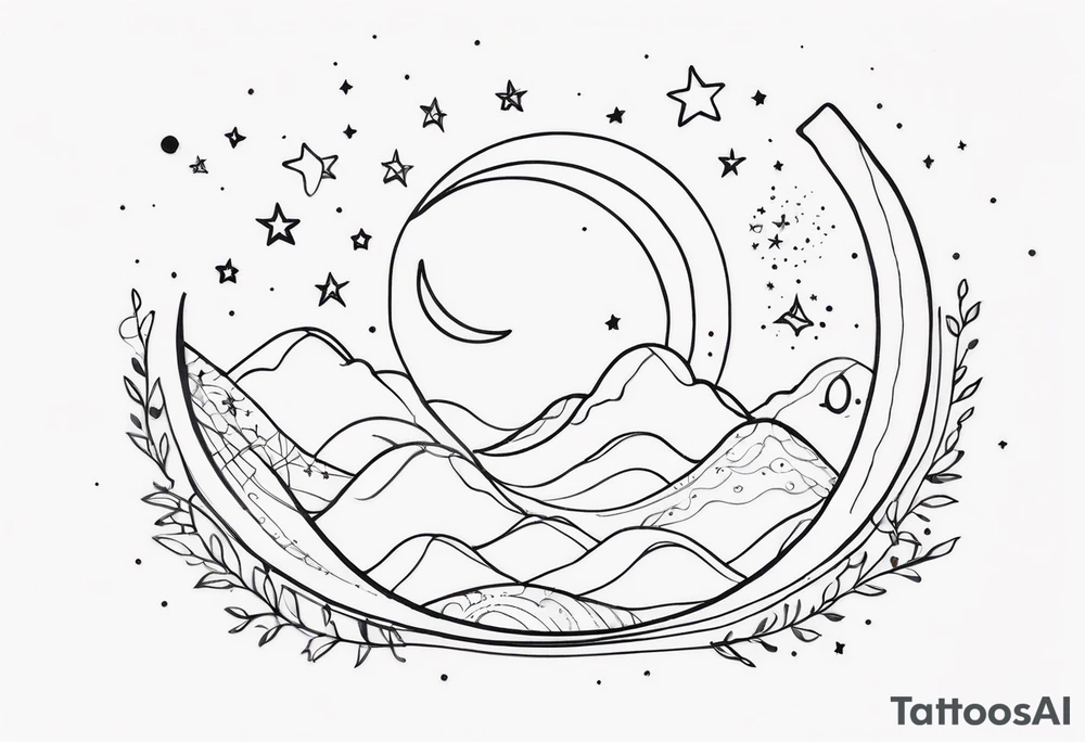 Moons and stars tattoo idea