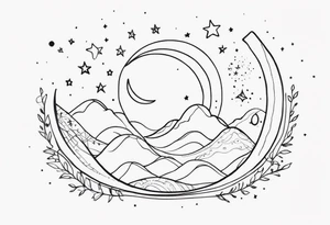 Moons and stars tattoo idea