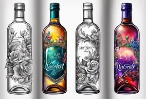 Love coming out of an uncorked bottle tattoo idea