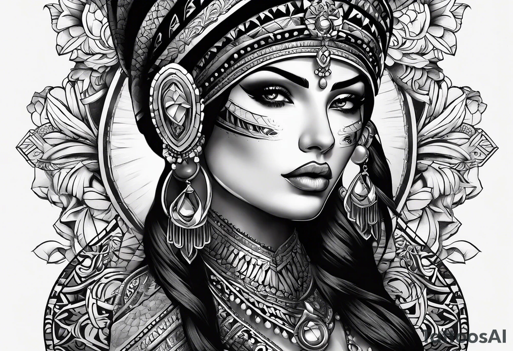 Quiero diseños para todo el brazo con tema egipcio entre dioses tattoo idea