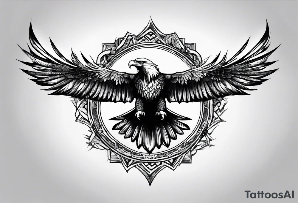eagle full body fly tattoo idea