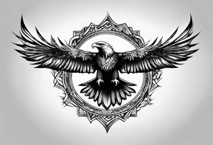 eagle full body fly tattoo idea