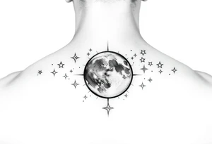 stars and moon tattoo idea