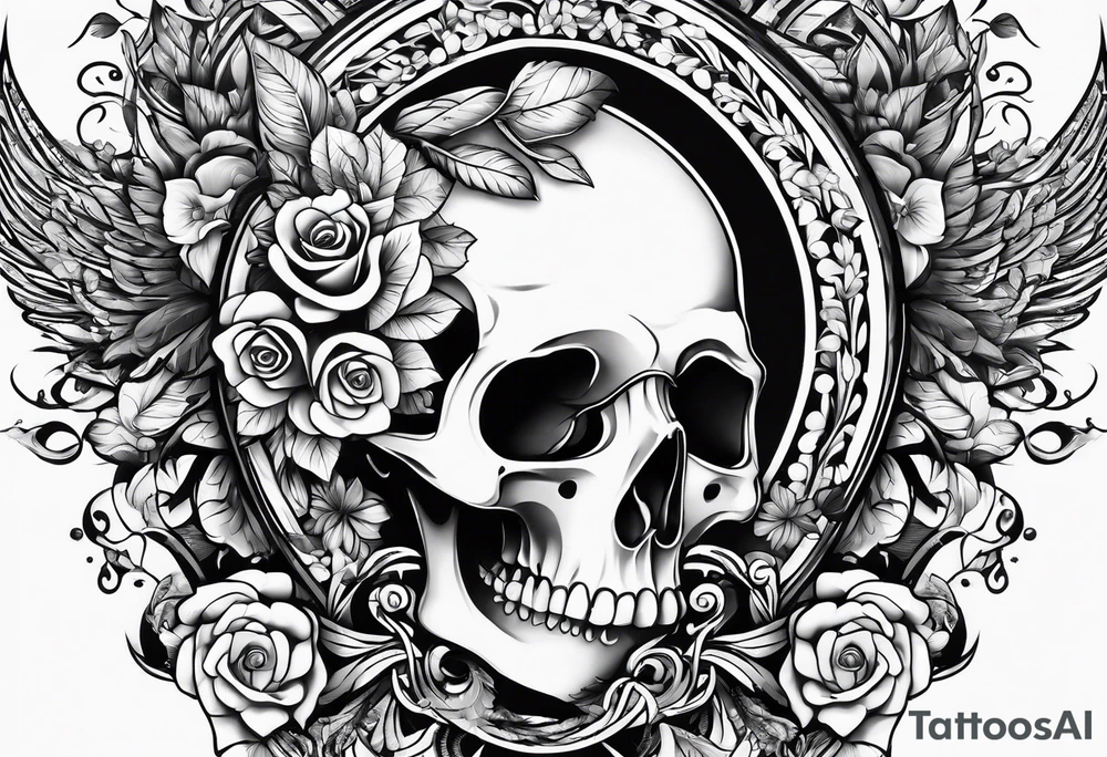 sleeve filler behind words tattoo idea