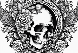 sleeve filler behind words tattoo idea