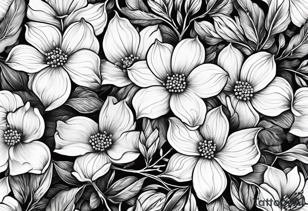 Chimney tops Smokey mountains dogwood branches tattoo idea