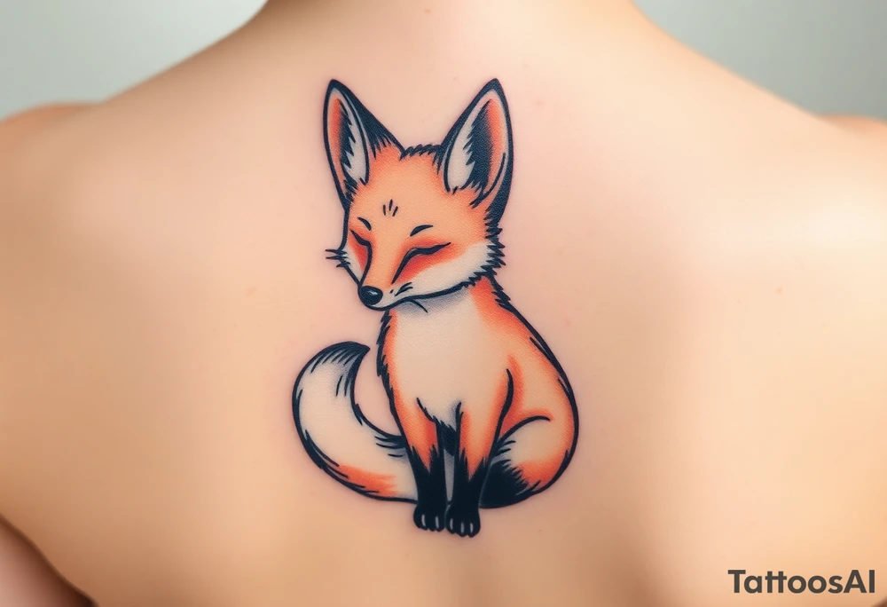 a cute little fox tattoo idea
