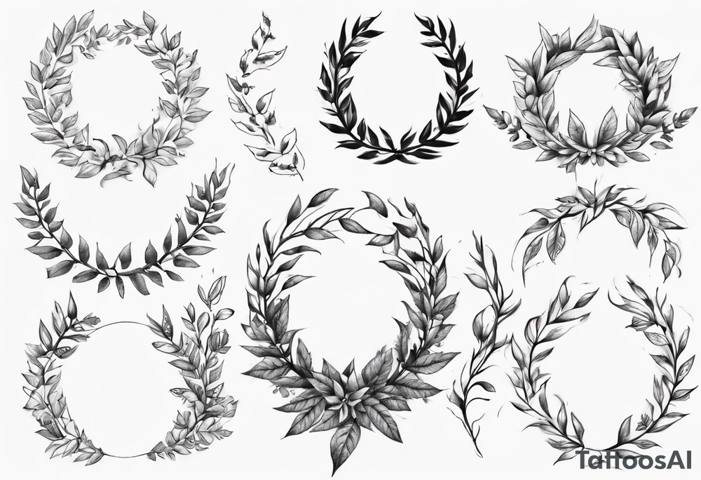 Neck to shoulders wreath leaves tattoo tattoo idea