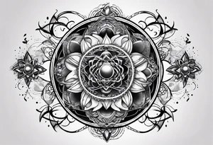 atom with quantum cloud tattoo idea