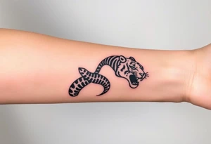 Snake and tiger tattoo idea