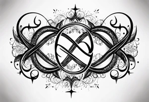 infinity sign with the sagitarrius stars tattoo idea