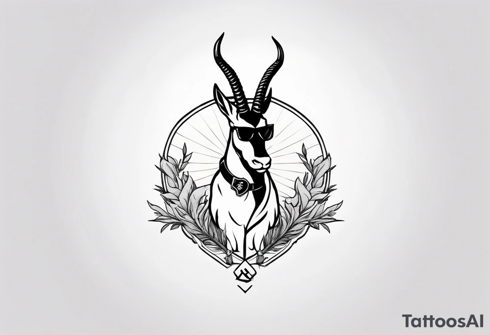 capricorn with sunglasses and shotgun tattoo idea
