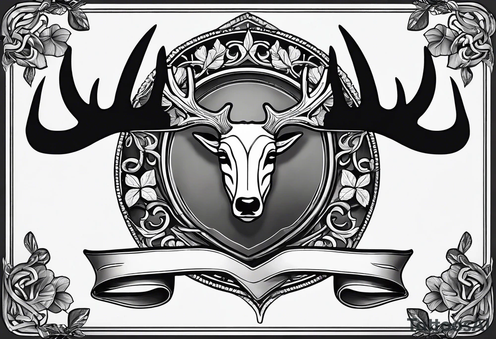 set of antlers and shamrock, labeled My Pride & Joy tattoo idea